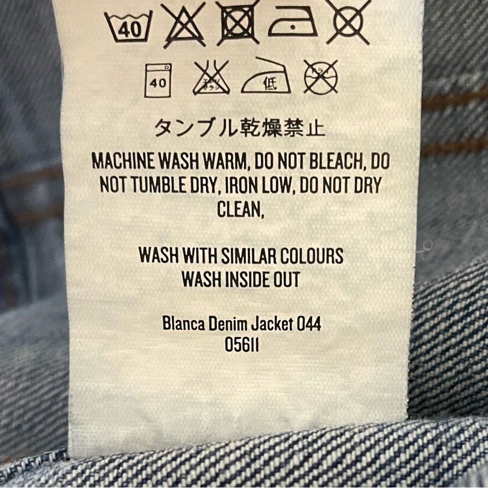Revolve x Dr Denim Trucker Jean Jacket Women’s M Blue Light Wash Button Faded - Picture 13 of 13